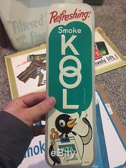 100% Vintage Kool Cigarette Tobacco Sign Tin Embossed RARENOS