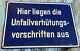12 German Tin Sign Accidents Prevention Regulation Warning Prohibited Vtg Rare