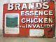1910s Brand's Chicken Extract Tin Canned Meat Food Vintage Porcelain Enamel Sign