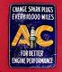 1920-30's Ac Spark Plugs Tin Sign Vintage Change Miles Rare, Antique Wow