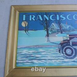 1920s FRANCISCO AUTO HEATER TIN ADVERTISING SIGN VINTAGE CAR SERVICE GAS STATION