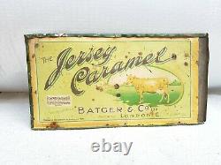 1920s Vintage Rare Batger & Co. The Jersey Caramel Estd. 1748 Paper On Tin Sign