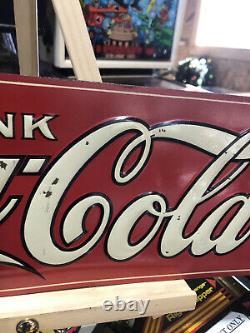 1923 Coca-Cola SSTE Tin Tacker Sign Shonk Works Coke Vintage 23 x 6 Embossed