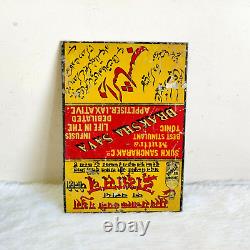 1930s Vintage Draksha Sava Energy Health Tonic Advertising Litho Tin Sign Board