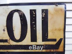 1930s Vintage Loyal Motor Oil Sign Old Gas Station Tacker Embossed Tin Metal