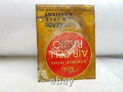 1930s Vintage Rare Unwired Home Air Cell Radio Eveready Battery Tin Sign U. S. A