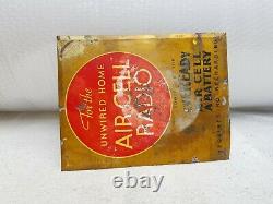 1930s Vintage Rare Unwired Home Air Cell Radio Eveready Battery Tin Sign U. S. A
