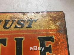 1930s Vintage Whistle Soda Sign, Thirsty Just Whistle Tin Advertising Sign