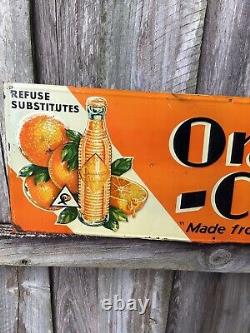 1932 vintage orange crush Embossed tin sign Original