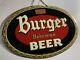 1938 Burger Beer Embossed Tin Sign Cincinnati Ohio Near Mint Original Zinzinnati