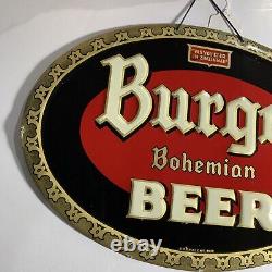 1938 Burger Beer Embossed Tin Sign Cincinnati Ohio Near Mint Original Zinzinnati