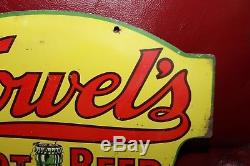 1940-50s Vintage Howel's Root Beer Tin Double Sided Soda Advertising Sign