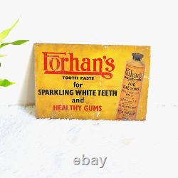 1940s Vintage Forhan's Tooth Paste Advertising Tin Sign Board Old Decorative S83