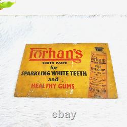 1940s Vintage Forhan's Tooth Paste Advertising Tin Sign Board Old Decorative S83