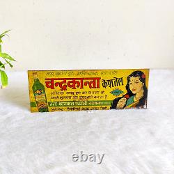 1940s Vintage Lady Graphics Chandrakanta Hair Oil Advertising Tin Sign Board S21
