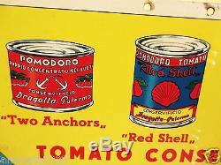 1940s Vintage Rare Shell Black Boy Americana Dragotta tomato tin sign