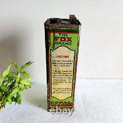 1940s Vintage The Fox Brand Copal Varnish Advertising Tin Can Collectible T197