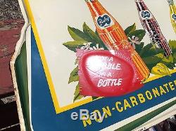 1948 Rare Vintage Antique Bireleys Soda Cola Bottle Tin Non Porcelain Sign WOW