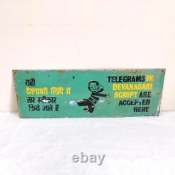 1950 Vintage Telegrams in Devanagari Script Are Accepted Here Tin Sign Board S59