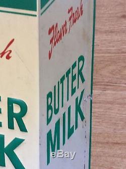 1950's Arden Buttermilk Sign Embossed Vintage Advertising Diecut Tin WithBoy