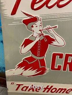 1950's PETER PAN Ice Cream Embossed Tin Advertising Sign