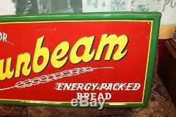 1950s-60s Vintage Sunbeam Bread At its Best Tin Advertising Embossed Sign