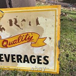 1950s COTT Beverages Ginger Ale Advertising Embossed Tin Sign