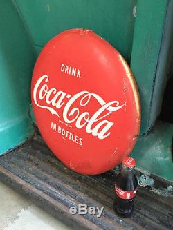 1950s Vintage 16 Metal Tin Advertising Coca Cola Coke Button Retro Wall Sign