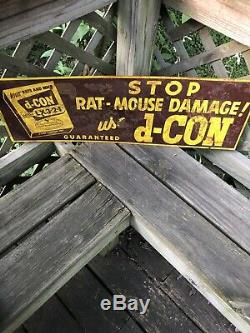1950s Vintage D-CON RAT & MOUSE POISON Old General Store Tin Sign