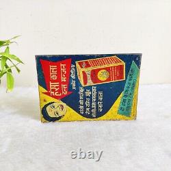 1950s Vintage Hansa Black Tooth Powder Advertising Tin Sign Board Decorative S25