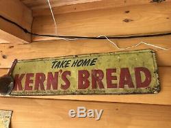 1950s Vintage KERN'S BREAD Old Country Store Tin Sign 8x30 Inches