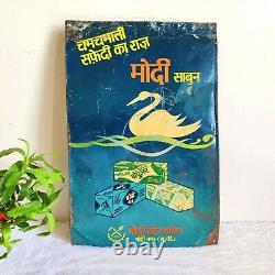 1960 Vintage Swan Graphics Modi Soap Works Advertising Tin Sign Board Decorative