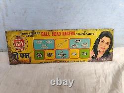 1960s Vintage BM Limited Ball Head Racers & Other Parts Adv. Tin Sign Board