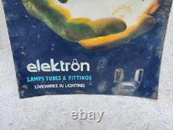 1960s Vintage Electron Lamps Tubes & Fittings Bulb Advertising Tin Sign Board