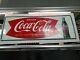 1966 Vintage Coca Cola Old Fishtail Logo & Bottle 32x12 Tin Sign Coke