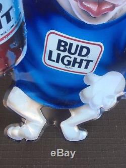 1989 Bud Light Spuds Mackenzie Tin Metal Beer Sign 24 vintage