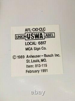 1991 Vintage Spuds Mackenzie Bud Light Beer Metal /tin Tacker Sign Mca 813-115