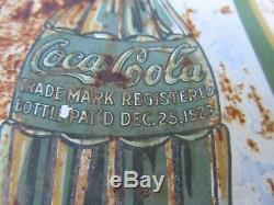 1R COCA COLA TIN SIGN Embossed Rare American Art Works Vintage Antique c1931 OLD
