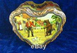 22425 Old Vintage Antique Tin Food Sign Huntley Palmers Biscuits Circus Bear