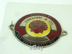 24019 Old Vintage Car Badge Enamel Sign Dash Suppliers Plate Shell Oil Poona Tin