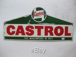 24894 Old Vintage Garage Sign Tin n0t Enamel Gas Oil Petrol Pump Globe Castrol