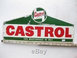 24894 Old Vintage Garage Sign Tin n0t Enamel Gas Oil Petrol Pump Globe Castrol