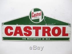 24894 Old Vintage Garage Sign Tin n0t Enamel Gas Oil Petrol Pump Globe Castrol