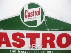 24894 Old Vintage Garage Sign Tin n0t Enamel Gas Oil Petrol Pump Globe Castrol