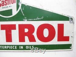 24894 Old Vintage Garage Sign Tin n0t Enamel Gas Oil Petrol Pump Globe Castrol