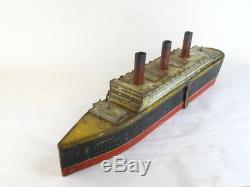 25468 Old Vintage Shop Tin Sign Advert Figural Biscuit Tin Crawford Ship Boat
