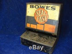 27114 Old Vintage Garage Tin Can Sign Oil Gallon Petrol gas Bowes Dunlop Repair