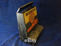 27114 Old Vintage Garage Tin Can Sign Oil Gallon Petrol gas Bowes Dunlop Repair