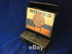 27114 Old Vintage Garage Tin Can Sign Oil Gallon Petrol gas Bowes Dunlop Repair