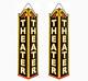 2pcs Lot Theater Movie Room Vintage Style Triangle Embossed Metal Tin Wall Signs